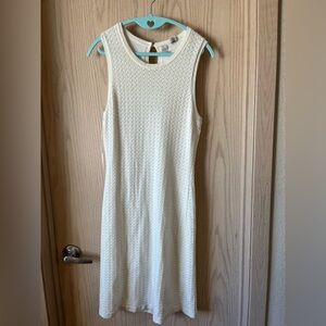 Joie White Heavy Knit Sleeveless Midi Dress NEW